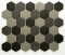 mozaiky | keramická mozaika | Hexagon | H GI HX 160 – šestiúhleník - šedá, mat, mix