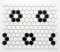 mozaiky | keramická mozaika | Hexagon | H HX 030 – šestiúhleník - bílá-černá, glazovaná, mat