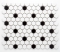 mozaiky | keramická mozaika | Hexagon | H HX 040 – šestiúhleník - bílá-černá, glazovaná, mat