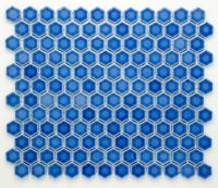 mozaiky | keramická mozaika | Hexagon | H HX 6471 – šestiúhleník - modrá, lesk