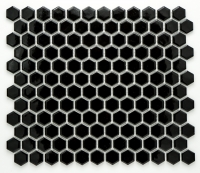 mozaiky | keramická mozaika | Hexagon | H HX 89 – šestiúhledník - černá, lesk
