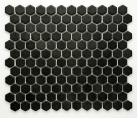 mozaiky | keramická mozaika | Hexagon | H HXA 29 – šestiúhleník - černá, mat, protiskluz