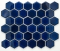 mozaiky | keramická mozaika | Hexagon | H HXL BL 10 – šestiúhleník - kobaltová, lesk