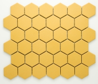 mozaiky | keramická mozaika | Hexagon | H HXLA 57 – šestiúhleník - žlutá, mat, protiskluz