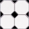 mozaiky | keramická mozaika | Octagon | B OC 6790 – bílá - mat, tozeta černá - lesk