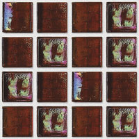 mozaiky | skleněn&aacute; mozaika DUA | Ice | N15 IC 44 – červen&aacute;, perleť, průhledn&aacute;