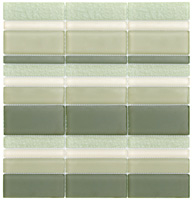 mozaiky | skleněná mozaika SIA | MIX Sripes | S MS R 530 – zelený mix, lesk+relief