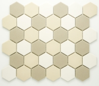 mosaic | ceramic mosaic | Hexagon | H GI HX 140 – hexagon - beige, matt, mix