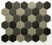 mosaic | ceramic mosaic | Hexagon | H GI HX 160 – hexagon - gray, matt, mix