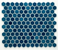 mosaic | ceramic mosaic | Hexagon | H HX 5437 – hexagon - turquoise, gloss