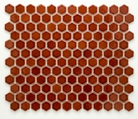 mosaic | ceramic mosaic | Hexagon | H HX 5532 – hexagon - burgundy, gloss