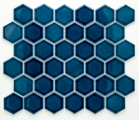 mosaic | ceramic mosaic | Hexagon | H HXL 5437 – hexagon - turquoise, gloss