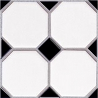 mosaic | ceramic mosaic | Octagon | B OC 6790 – octagon matt white with glossy black dots