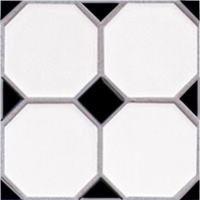 mosaic | ceramic mosaic | Octagon | B OC 6790 – octagon matt white with glossy black dots